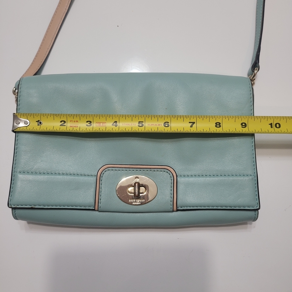 Kate Spade Juliana Leather Crossbody Purse Turquoise - Picture 10 of 16
